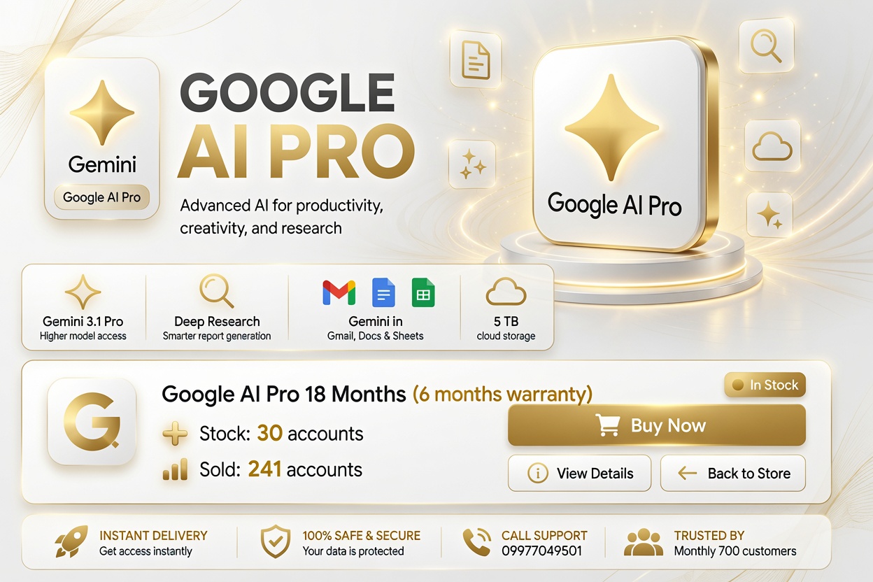 Google Gemini Ai + 5TB Storage - 18 Months (Until 2028)