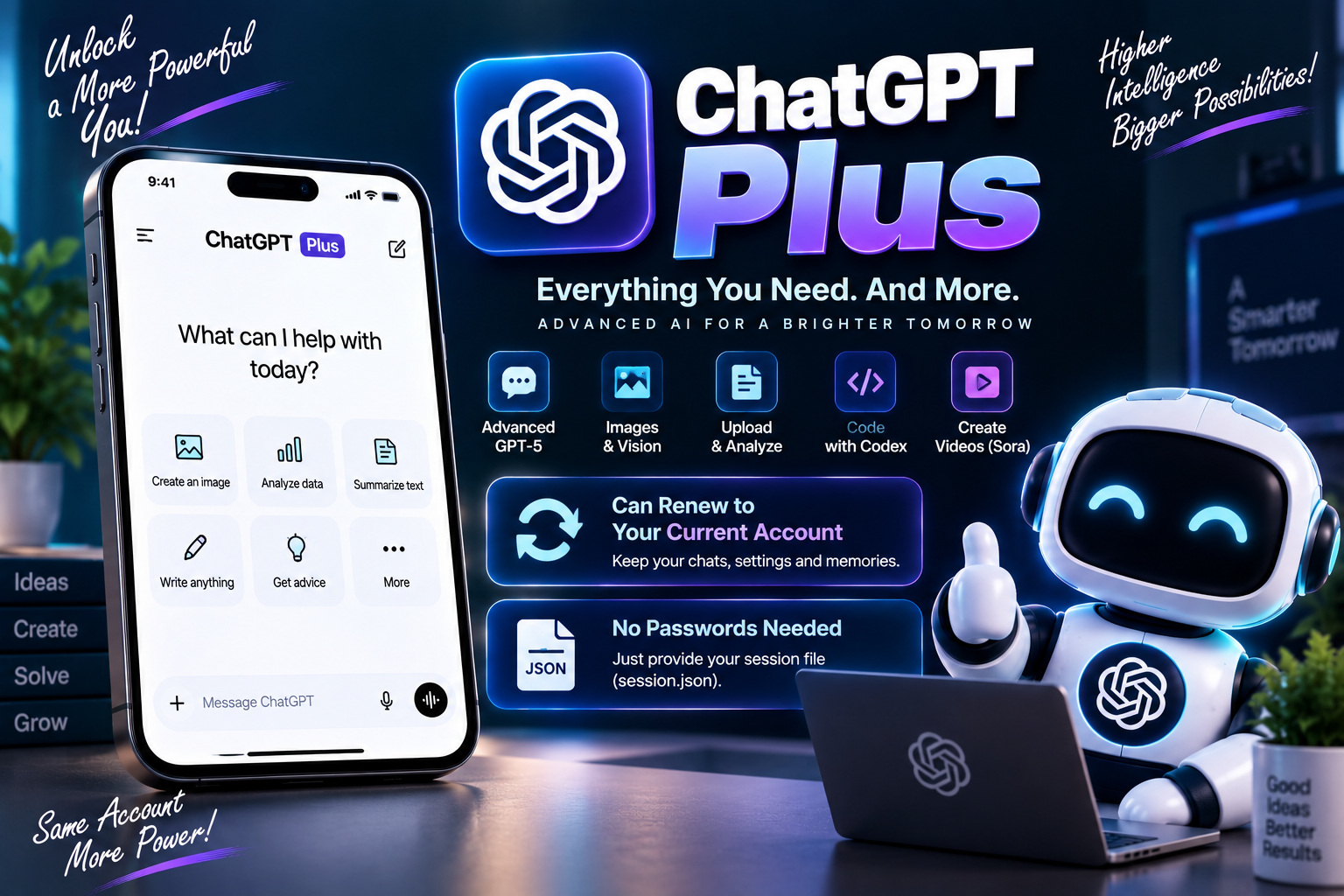 Chatgpt Official Plus Plan (လတိုင်းသက်တမ်းတိုးနိုင်) - 1 Month